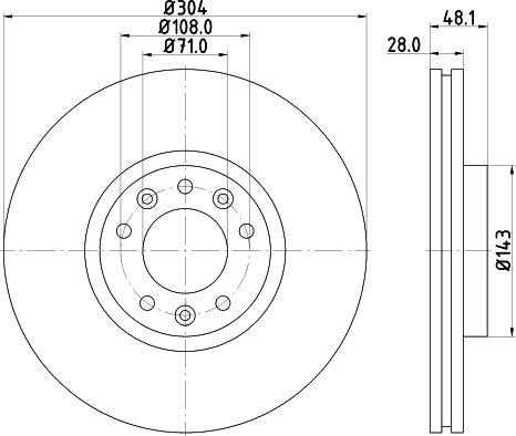 HELLA PAGID 8DD 355 117-331 - Disc frana parts5.com