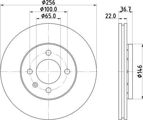 HELLA PAGID 8DD 355 125-391 - Disc frana parts5.com