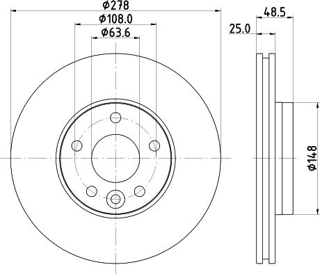 HELLA PAGID 8DD 355 126-561 - Féktárcsa parts5.com