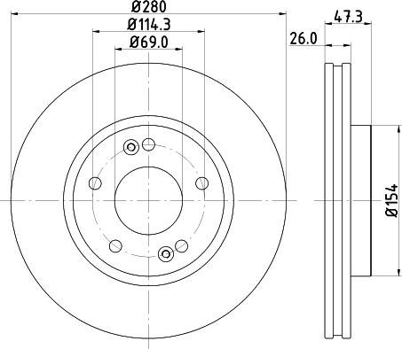 HELLA PAGID 8DD 355 120-141 - Zavorni kolut parts5.com