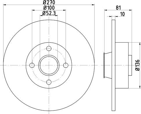 HELLA PAGID 8DD 355 123-271 - Δισκόπλακα parts5.com