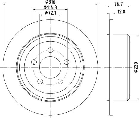 HELLA PAGID 8DD 355 122-221 - Disc frana parts5.com