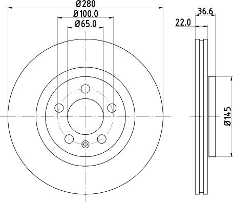 HELLA PAGID 8DD 355 127-301 - Disc frana parts5.com