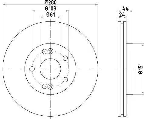 HELLA PAGID 8DD 355 108-631 - Zavorni kolut parts5.com