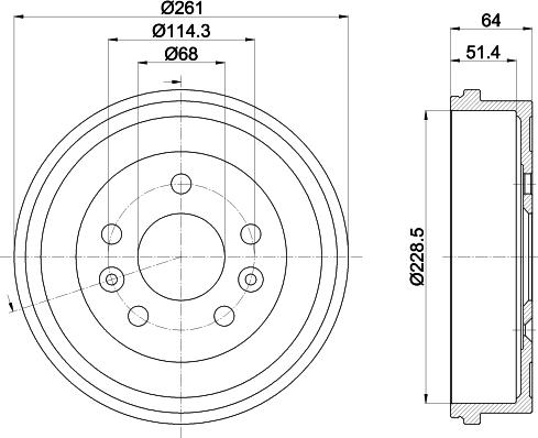 HELLA PAGID 8DT 355 303-151 - Tambur frana parts5.com