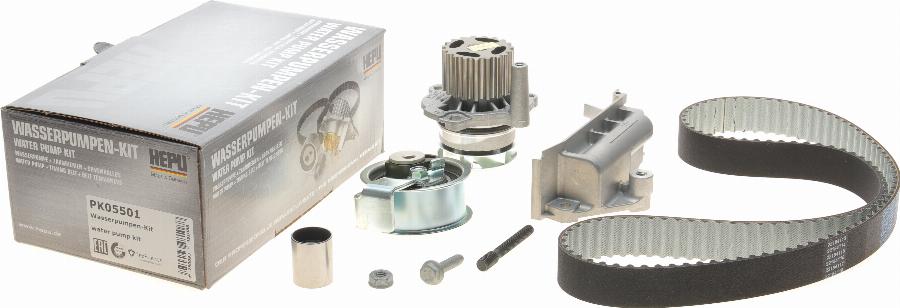 Hepu PK05501 - Vízpumpa + fogasszíj készlet parts5.com