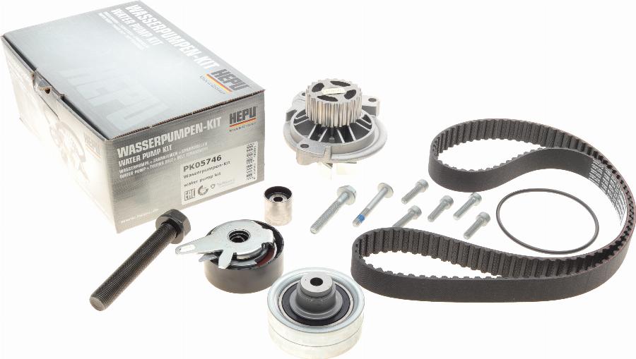 Hepu PK05746 - Vízpumpa + fogasszíj készlet parts5.com