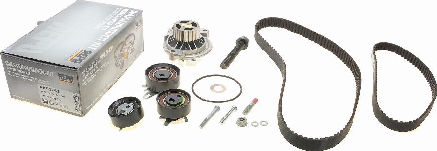 Hepu PK05743 - Vízpumpa + fogasszíj készlet parts5.com