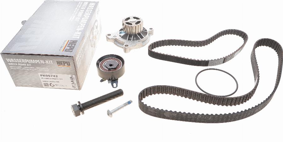 Hepu PK05742 - Vízpumpa + fogasszíj készlet parts5.com