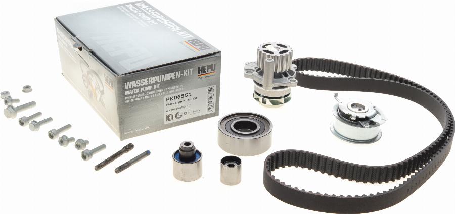 Hepu PK06551 - Vízpumpa + fogasszíj készlet parts5.com