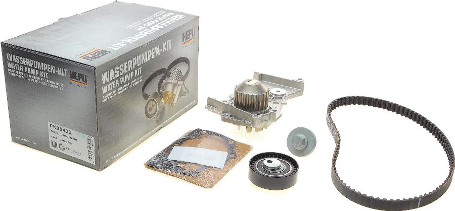 Hepu PK08422 - Vízpumpa + fogasszíj készlet parts5.com