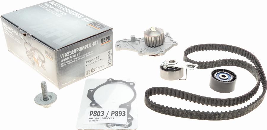 Hepu PK08036 - Set pompa apa + curea dintata parts5.com