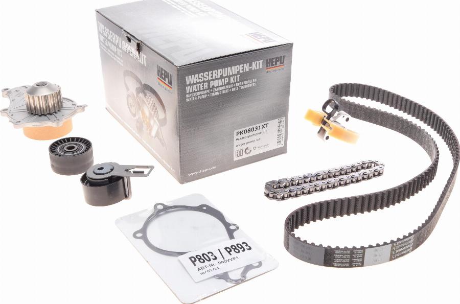 Hepu PK08031XT - Pompa wodna + zestaw paska rozrządu parts5.com