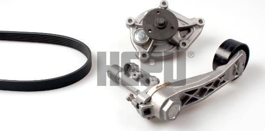 Hepu PK08100 - Pompa apa + Set curea transmisie cu caneluri parts5.com