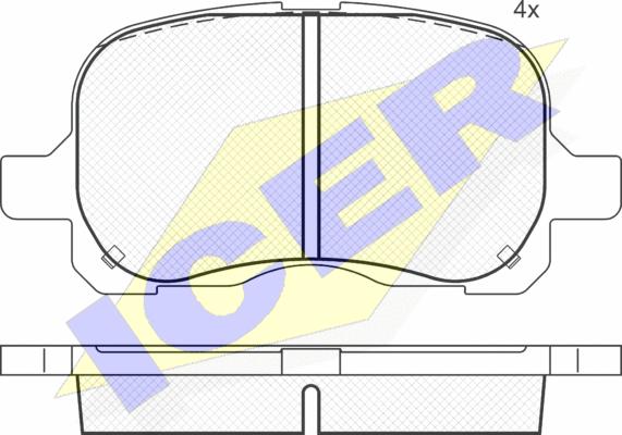 Icer 181408 - Zestaw klocków hamulcowych, hamulce tarczowe parts5.com