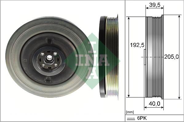 INA 544 0503 10 - Hihnapyörä, kampiakseli parts5.com