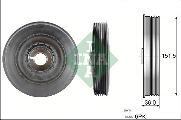 INA 544 0090 10 - Belt Pulley, crankshaft parts5.com
