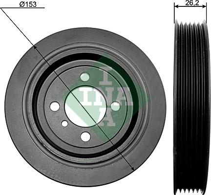 INA 544 0093 10 - Fulie curea, arbore cotit parts5.com