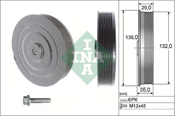 INA 544 0009 20 - Belt Pulley, crankshaft parts5.com