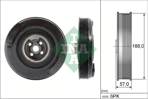 INA 544 0002 10 - Fulie curea, arbore cotit parts5.com