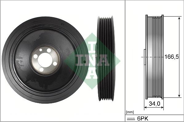 INA 544 0150 10 - Fulie curea, arbore cotit parts5.com