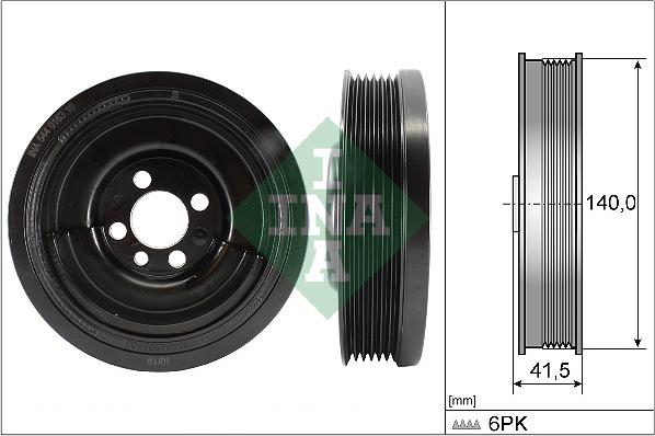 INA 544 0163 10 - Řemenice, klikový hřídel parts5.com