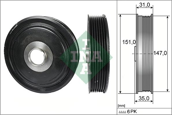 INA 544 0110 10 - Koło pasowe, wał korbowy parts5.com