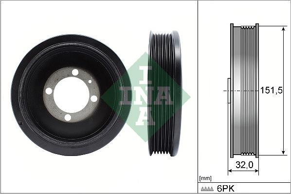 INA 544 0123 10 - Belt Pulley, crankshaft parts5.com