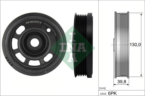 INA 544 0174 10 - Fulie curea, arbore cotit parts5.com