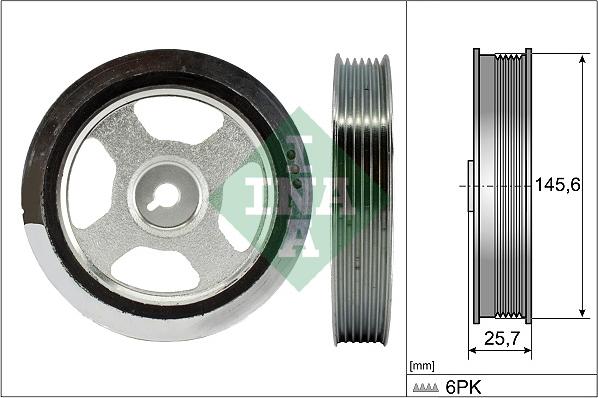 INA 544 0176 10 - Fulie curea, arbore cotit parts5.com