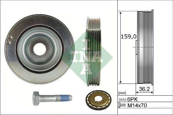 INA 544 0173 21 - Fulie curea, arbore cotit parts5.com