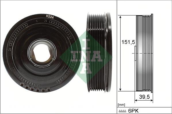 INA 544 0177 10 - Ремъчна шайба, колянов вал parts5.com