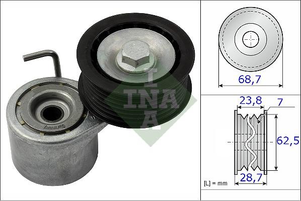 INA 534 0487 10 - Intinzator curea, curea distributie parts5.com