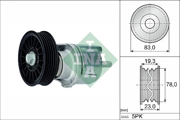 INA 534 0185 10 - Zatezač kaiša, klinasti rebrasti kaiš parts5.com