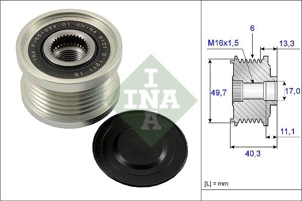 INA 535 0093 10 - Szíjtárcsa, generátor parts5.com