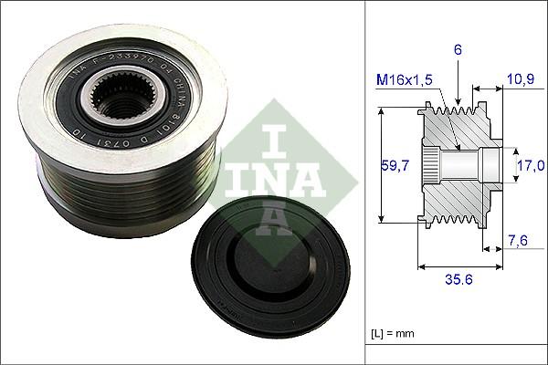 INA 535 0046 10 - Polea, alternador parts5.com