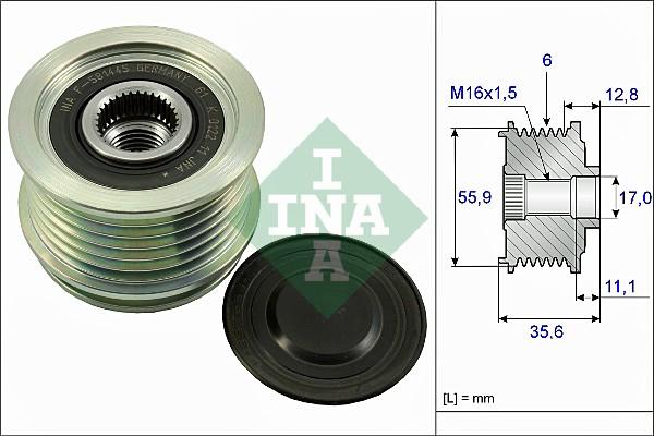 INA 535 0041 10 - Polea, alternador parts5.com