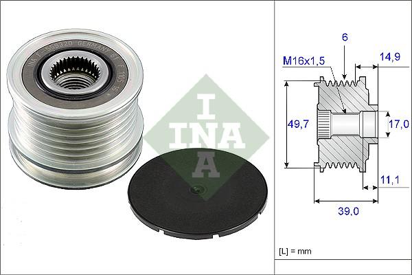 INA 535 0050 10 - Jermenica, alternator parts5.com