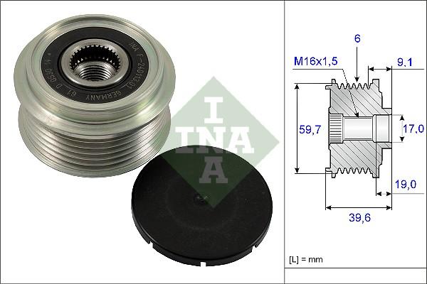 INA 535 0065 10 - Fulie, alternator parts5.com