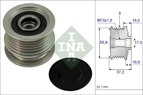 INA 535 0009 10 - Szíjtárcsa, generátor parts5.com