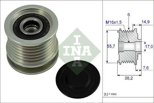 INA 535 0013 10 - Pulley, alternator, freewheel clutch parts5.com