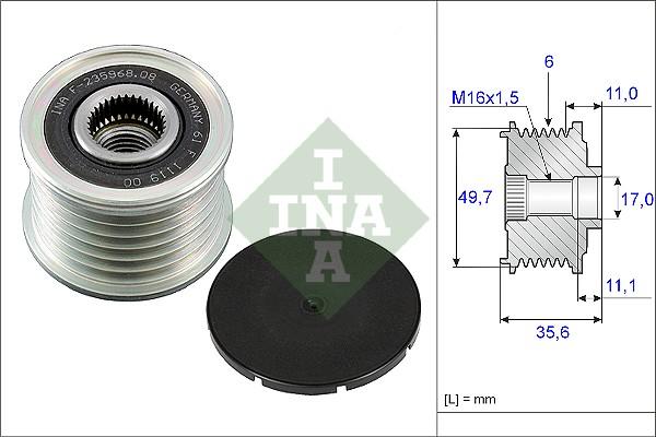 INA 535 0086 10 - Hihnapyörä, laturi parts5.com