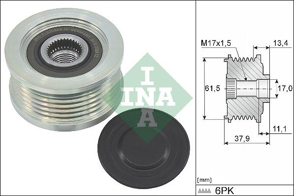 INA 535 0023 10 - Τροχαλία ιμάντα , γεννήτρια parts5.com