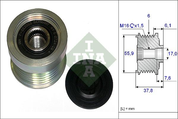 INA 535 0072 10 - Fulie, alternator parts5.com