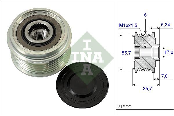 INA 535 0077 10 - Fulie, alternator parts5.com