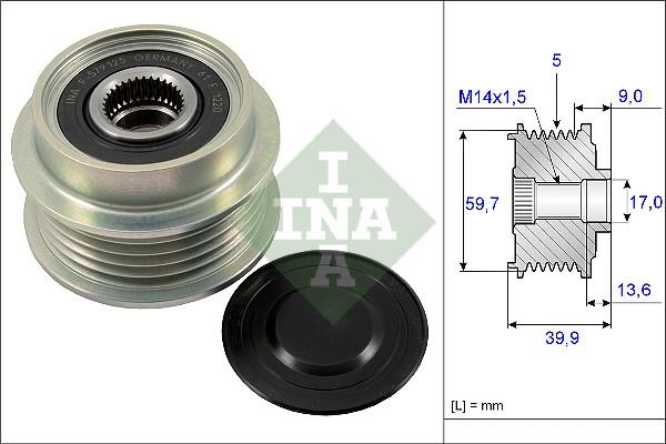 INA 535 0199 10 - Τροχαλία ιμάντα , γεννήτρια parts5.com