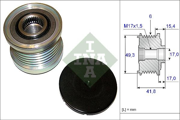 INA 535 0193 10 - Polea, alternador parts5.com