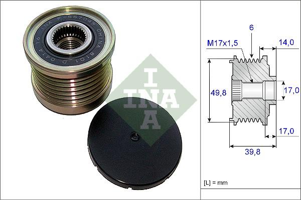 INA 535 0146 10 - Fulie, alternator parts5.com