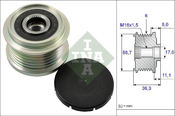 INA 535 0160 10 - Hihnapyörä, laturi parts5.com