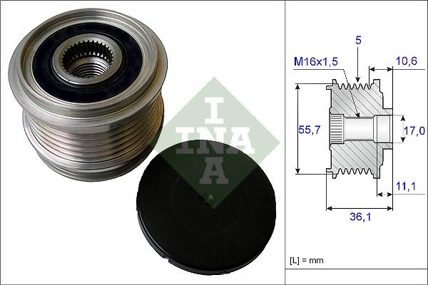 INA 535 0161 10 - Ремъчна шайба, генератор parts5.com